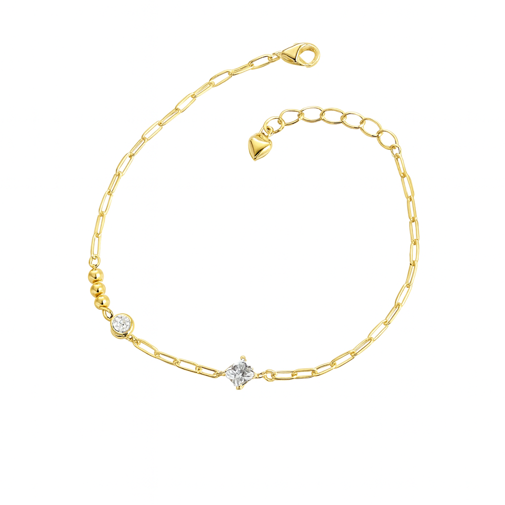 Brățară elegantă din argint 925 placat cu aur de 14K, design modern cu zirconiu