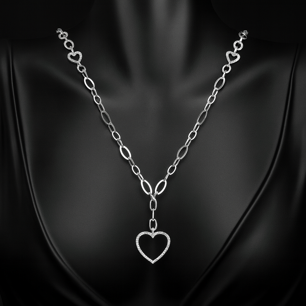 Colier elegant din Argint 925 cu pandantiv inimă