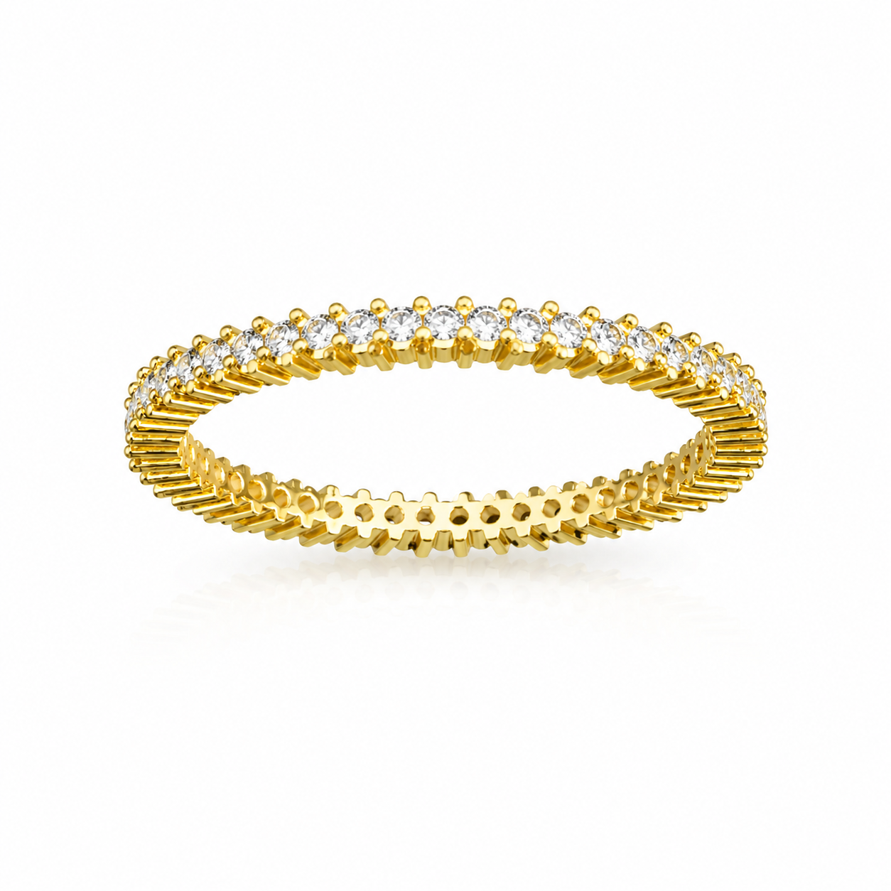 Inel Tennis din Argint 925 Placat cu Aur 14K cu Zirconii - ID294