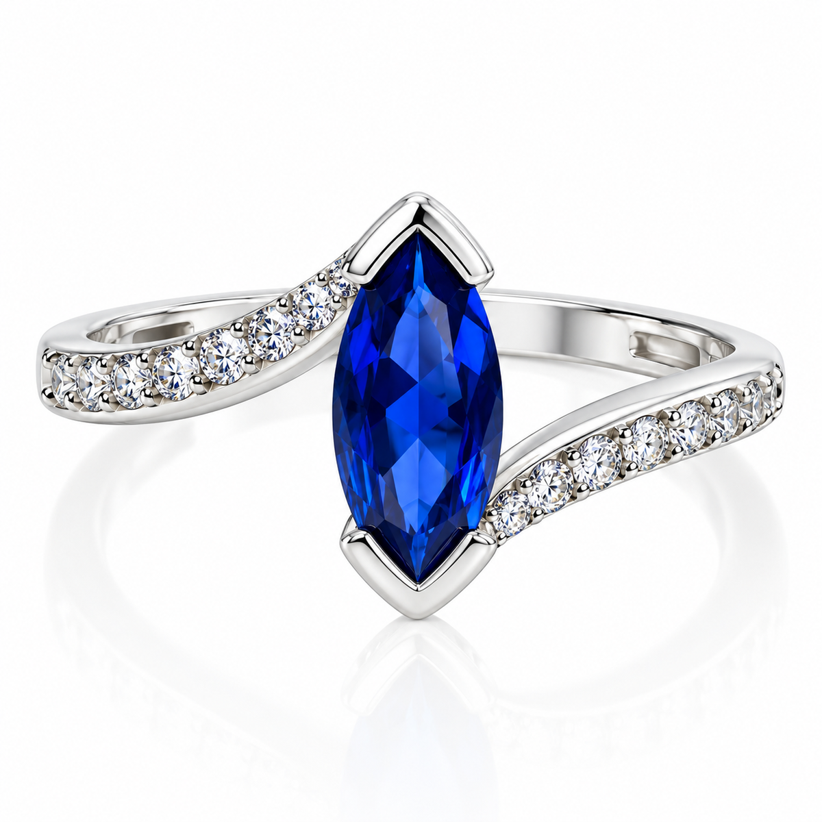 Inel din Argint 925 cu Piatră Albastru Regal Tip Marchiză – Eleganță Imperială