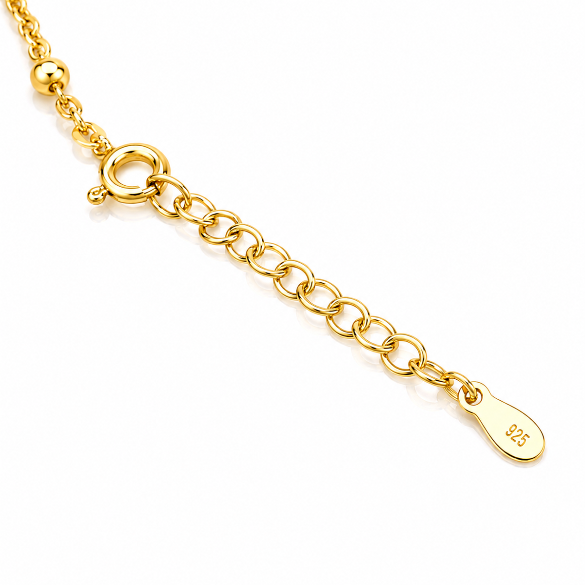 Brățară din Argint 925 Placată cu Aur „Crucea Luminii” cu Zirconii – 14 + 3 cm BD449