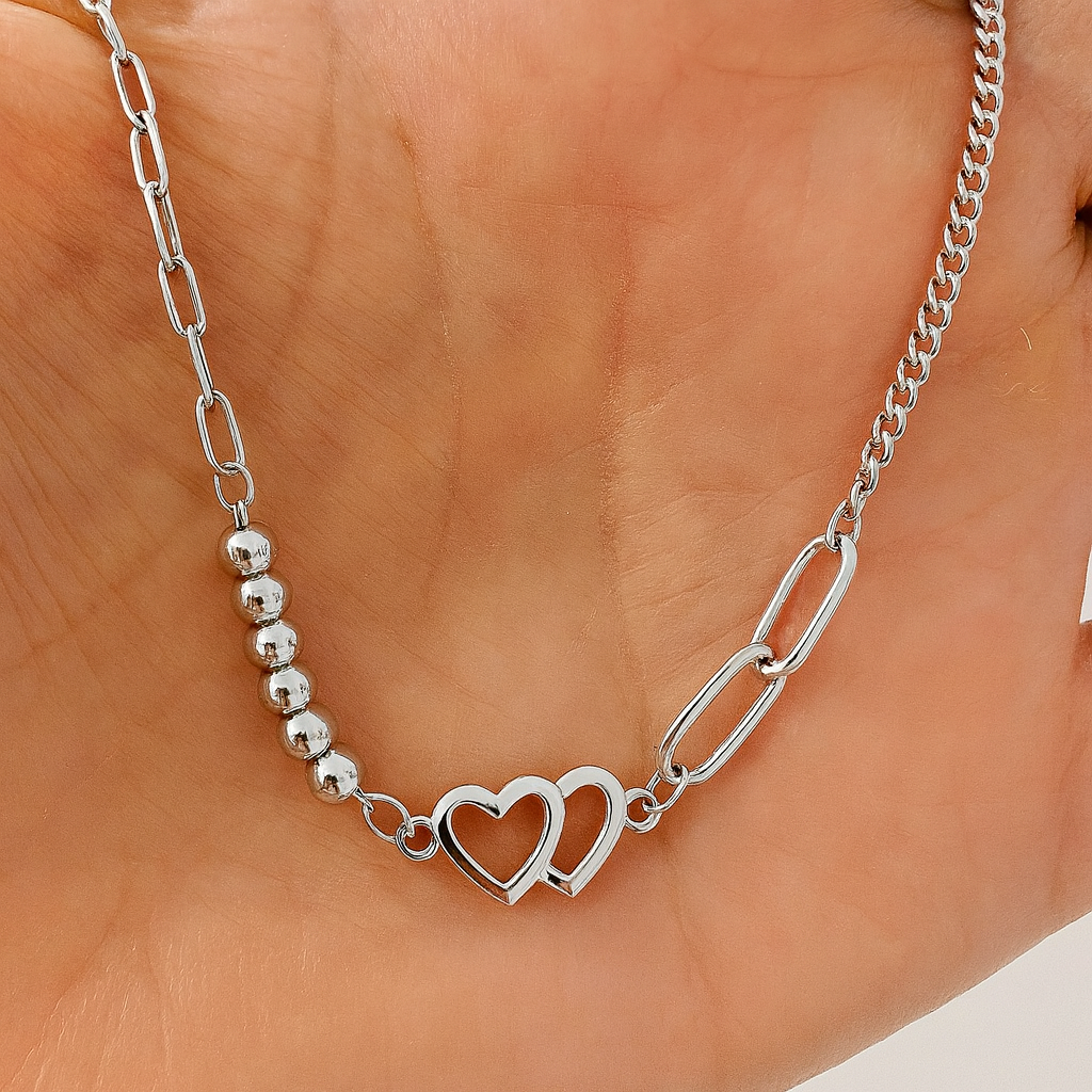 Brățară Inimi Împletite din Argint 925 Rodiat