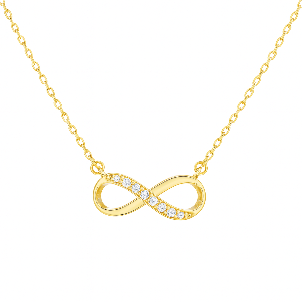 Colier Infinit din Argint 925 Placat cu Aur de 14K, Model Elegant cu Lungime Ajustabilă