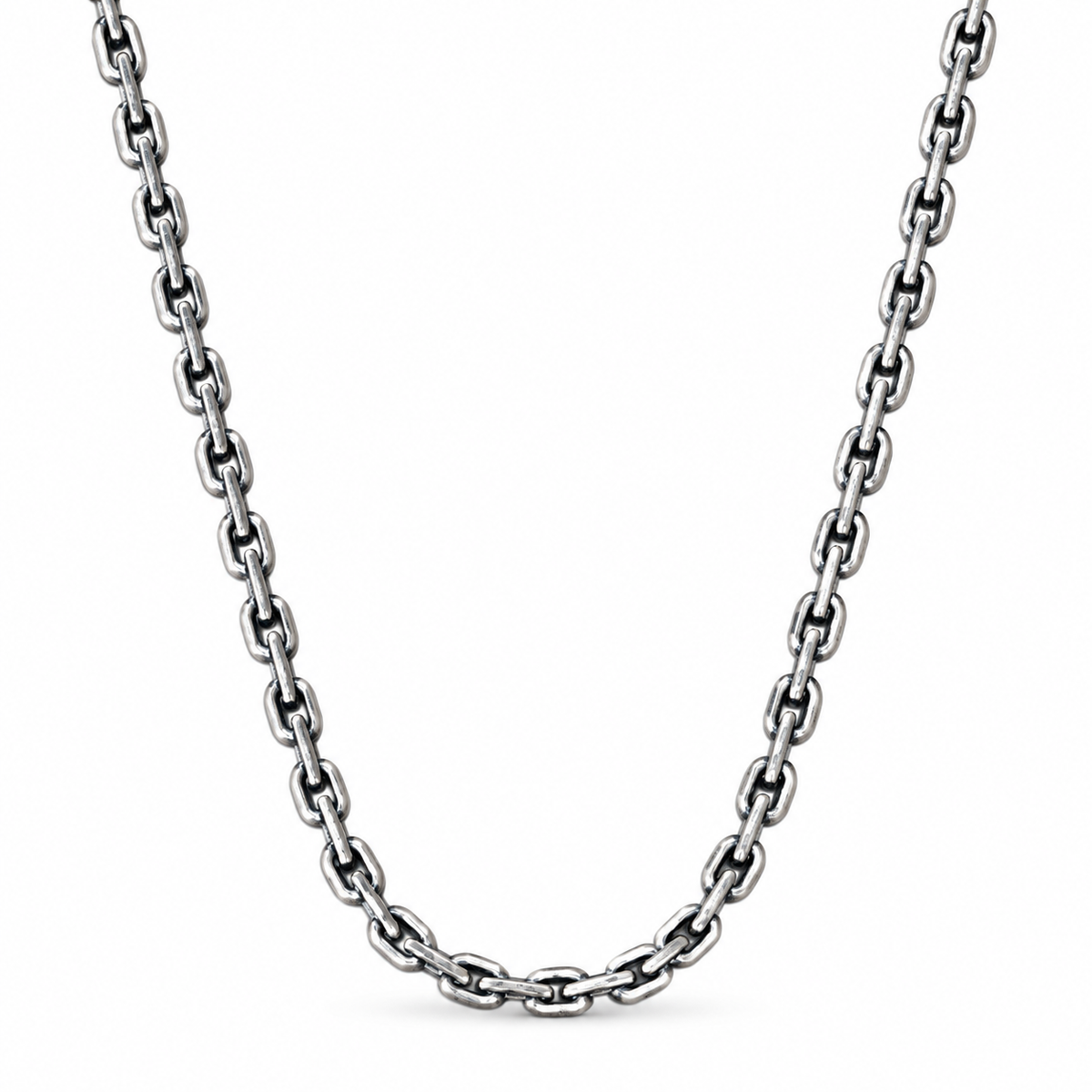 Lanț din argint 925 oxidat „Legătura Eternă” – zale alungite, 10 gr, 60 cm. LB53