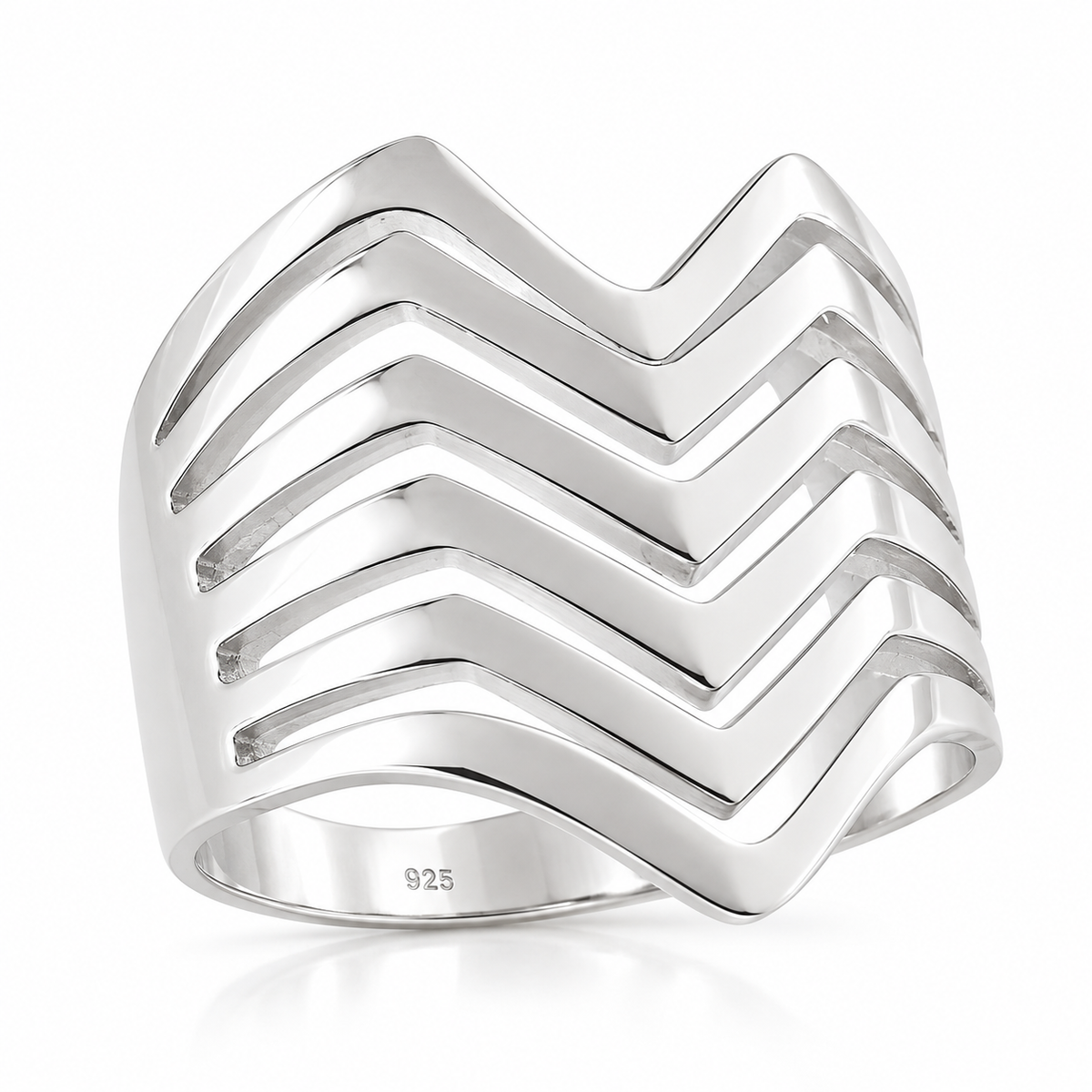 Inel Damă din Argint 925 – Silver V Chevron, Design Geometric Modern, Eleganță și Rafinament, 3,45 gr. ID600