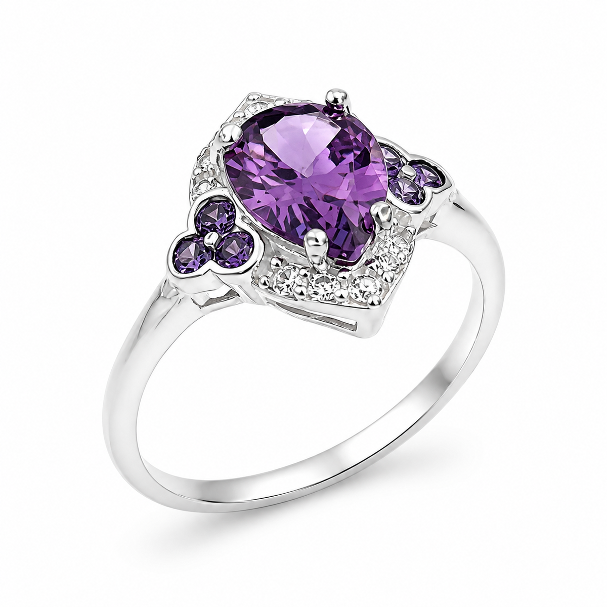 Inel Damă „Violeta Imperial” din Argint 925 cu Piatră Mov și Zirconii. ID547