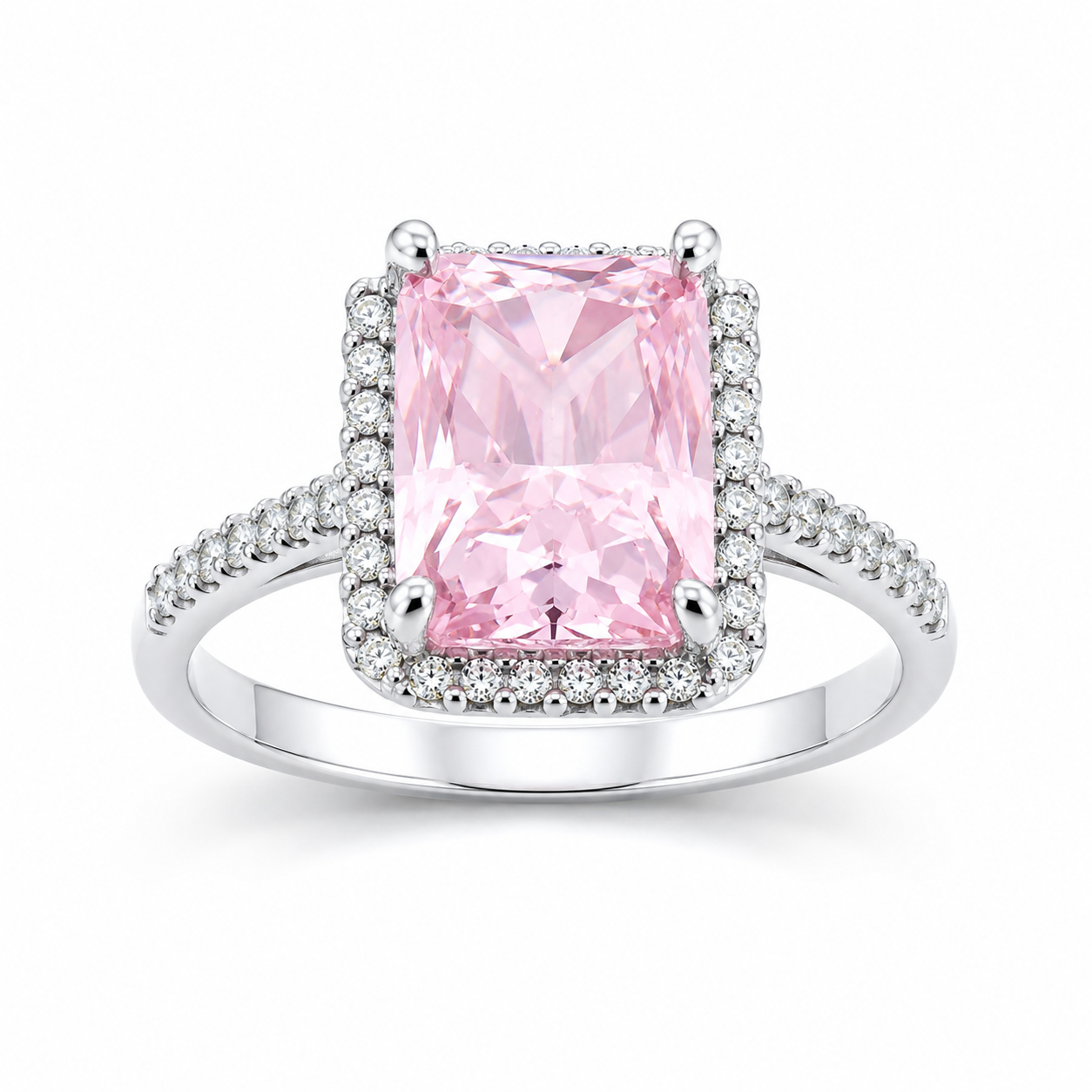 Inel din Argint 925 „Rozalia Imperială” – Piatră Roz 10x8 mm, Eleganță Regală și Strălucire Eternă. id557