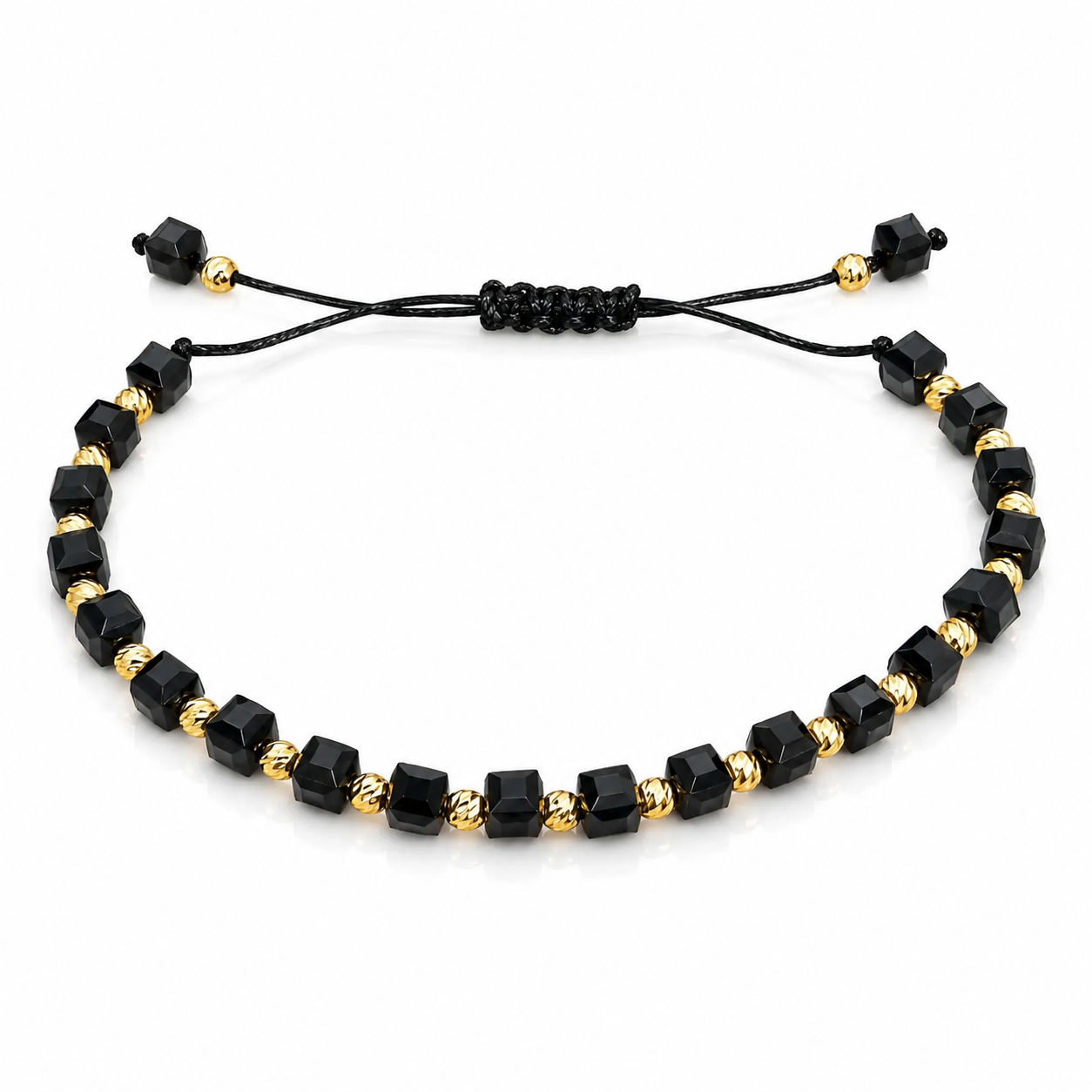 Brățară Unisex Handmade din Argint 925 Placat cu Aur 14K, 21 Biluțe – Reglabilă pe Șnur, Design Elegant Minimalist – Livrare Rapidă în România | InfinityBijoux. BS1