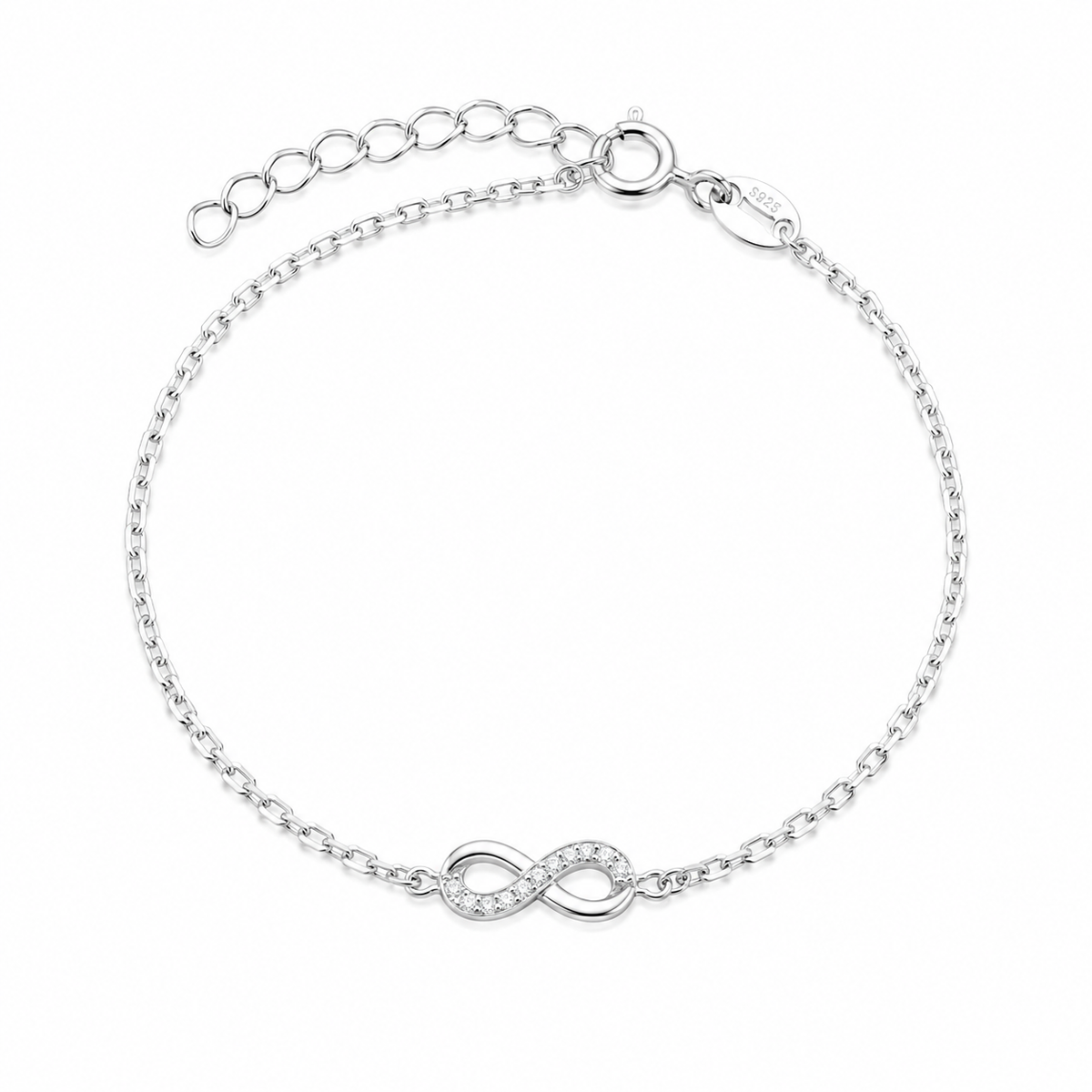 Brățară din Argint 925 „Legământ Infinit” cu Zirconii – 14 + 3 cm BD456