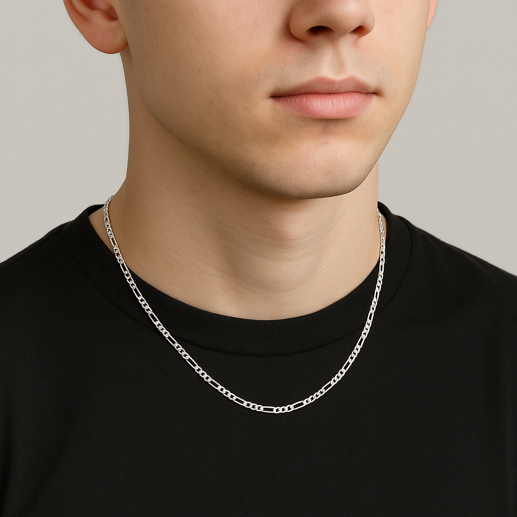 Lanț argint 925 Figaro, 55 cm