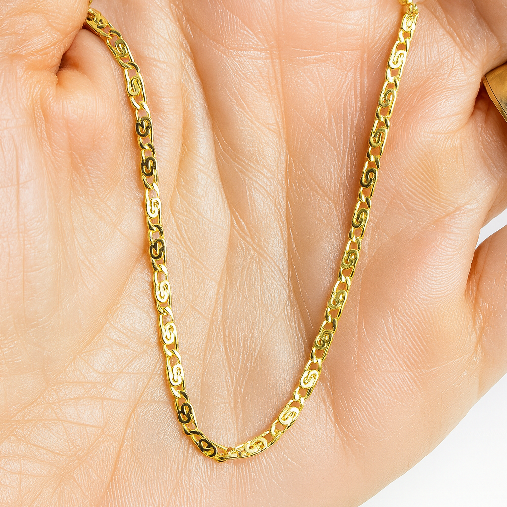 Lanț bărbătesc din argint 925 placat cu aur, 50 cm