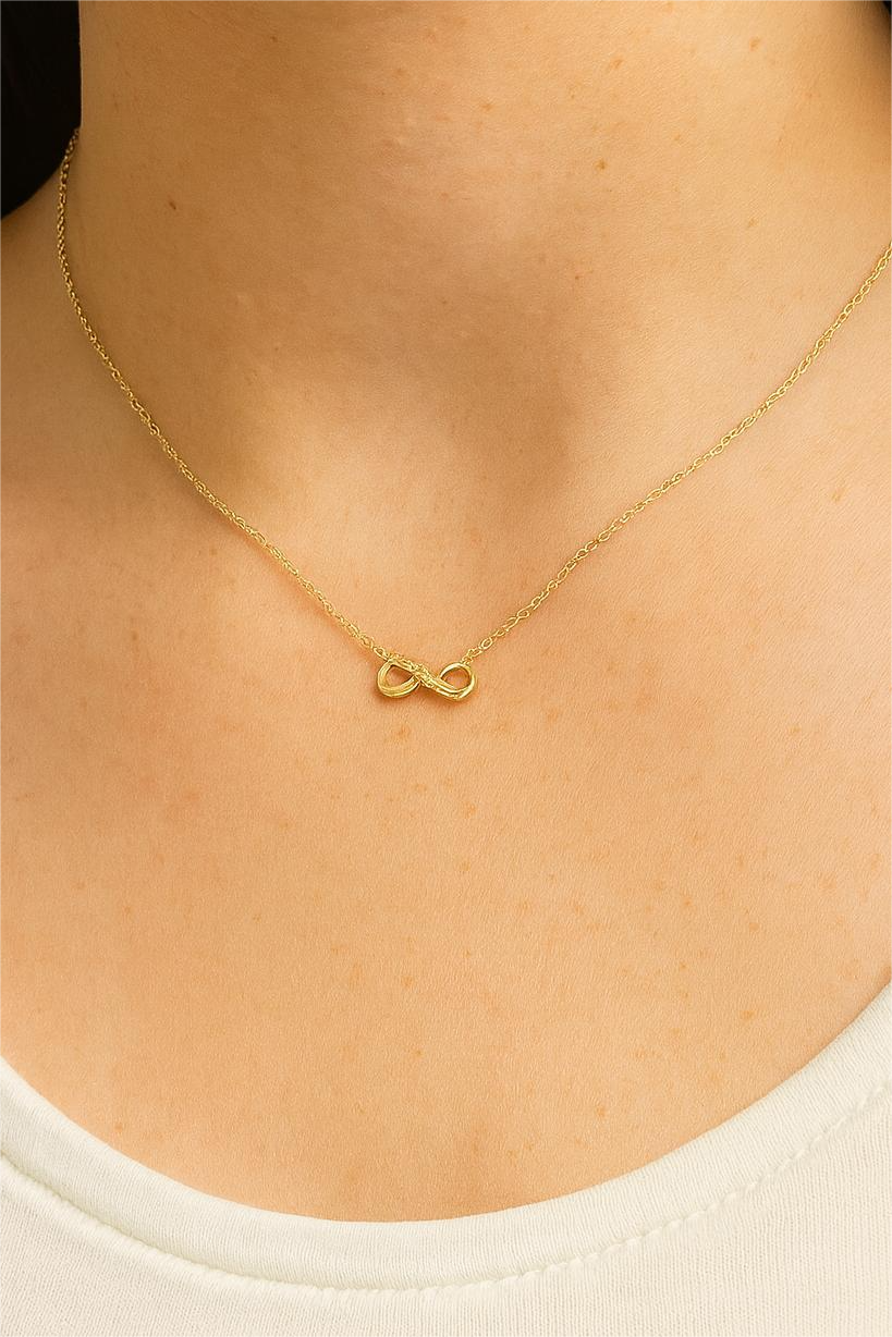 Colier Infinit din Argint 925 Placat cu Aur de 14K, Model Elegant cu Lungime Ajustabilă