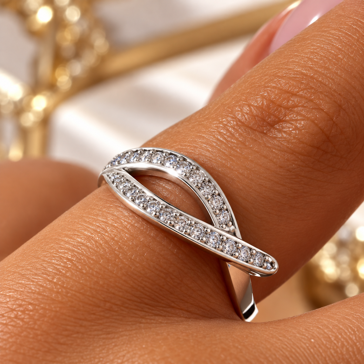 Inel din Argint 925 Seraphina Infinity – Eleganță Împletită cu Strălucirea Pietrelor Albe. ID586