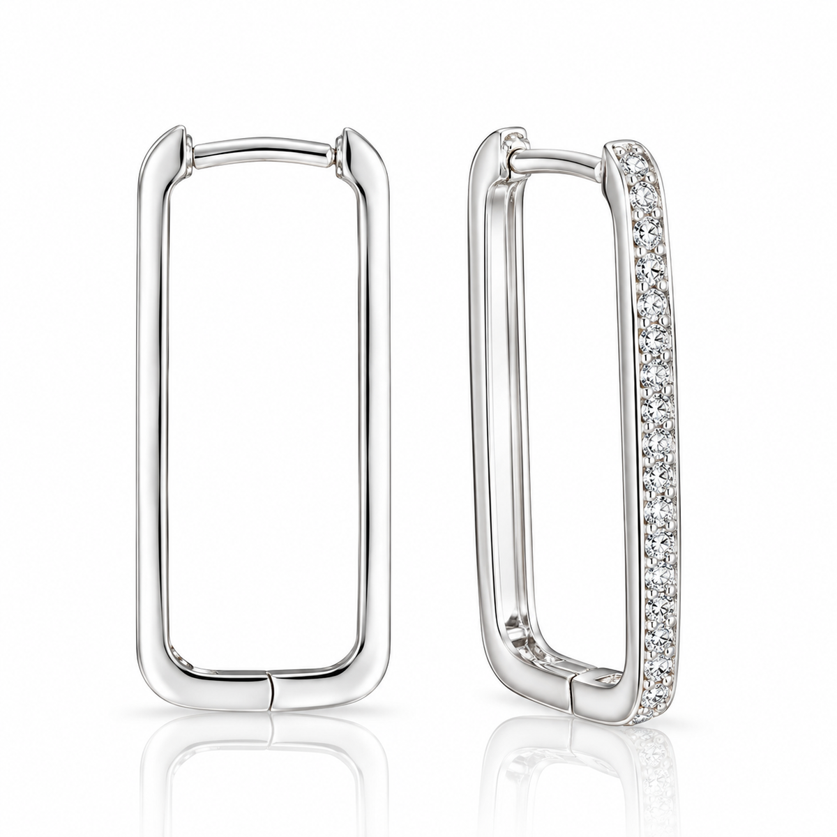 Cercei Elegance Line din Argint 925 cu Zirconii – Design Alungit, 2,5 cm, aprox. 3 g