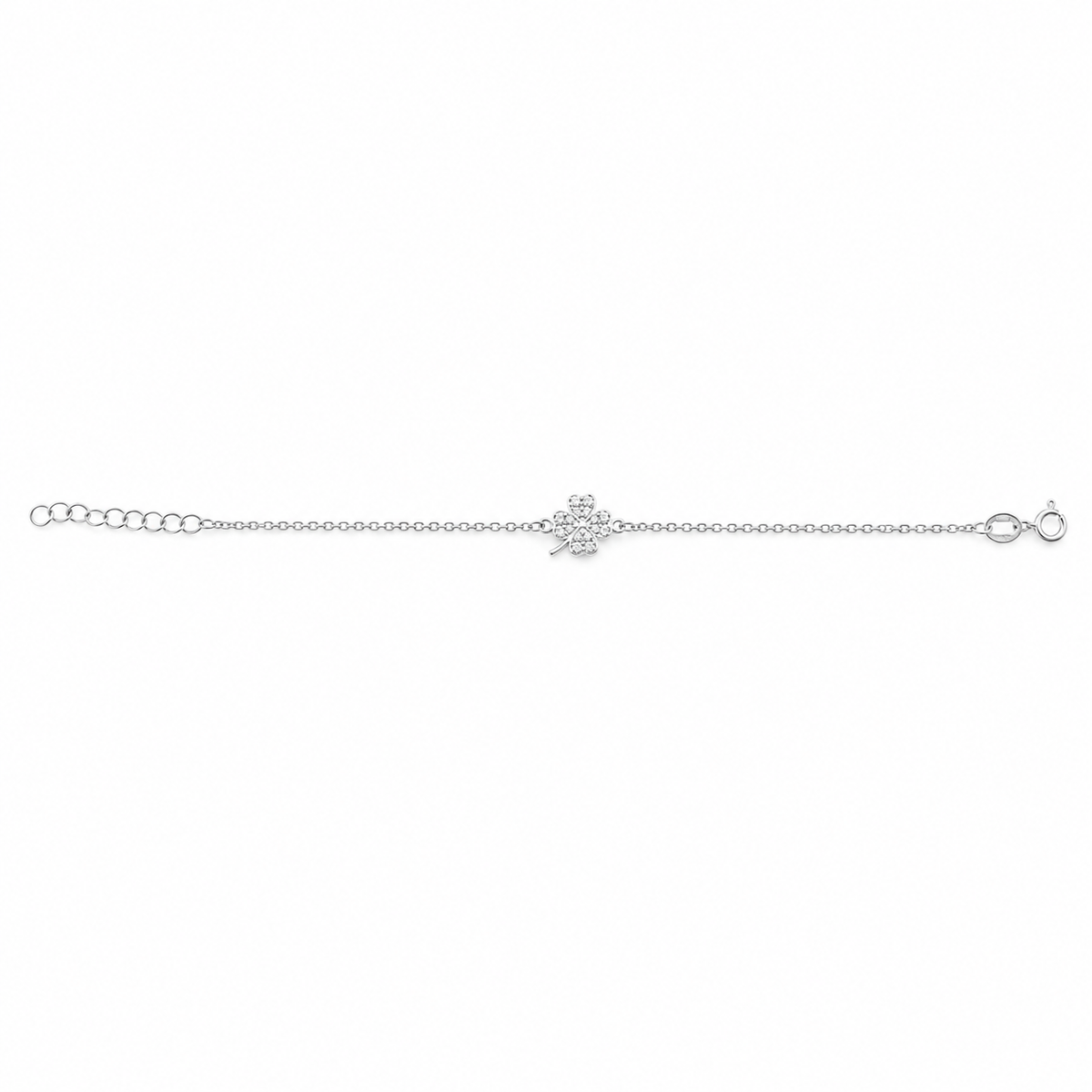 Brățară din Argint 925 „Trifoiul Norocos” cu Zirconii – 13 + 2,5 cm BD451