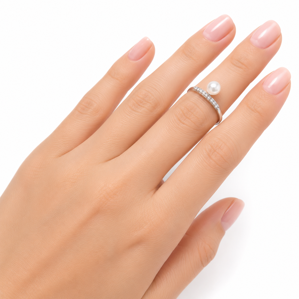 Inel din Argint 925 „Perla Lunii” – cu Perlă Albă și Zirconii Strălucitoare | Eleganță Clasică. ID530