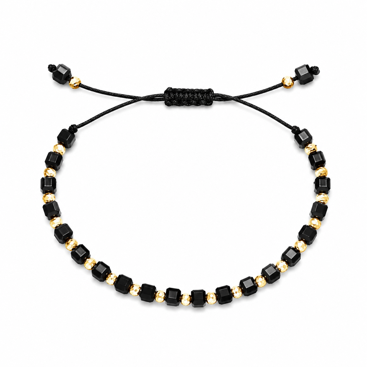 Brățară Unisex Handmade din Argint 925 Placat cu Aur 14K, 21 Biluțe – Reglabilă pe Șnur, Design Elegant Minimalist – Livrare Rapidă în România | InfinityBijoux. BS1
