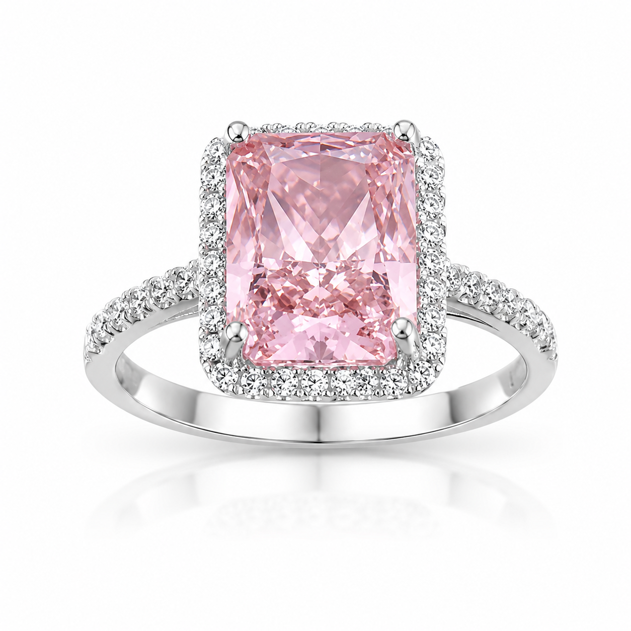 Inel din Argint 925 „Rozalia Imperială” – Piatră Roz 10x8 mm, Eleganță Regală și Strălucire Eternă. id557