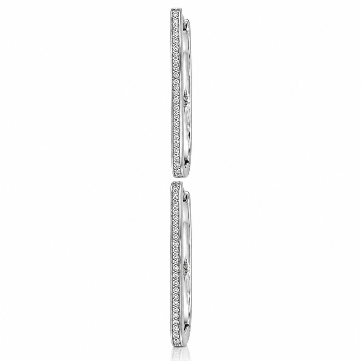 Cercei Elegance Line din Argint 925 cu Zirconii – Design Alungit, 2,5 cm, aprox. 3 g