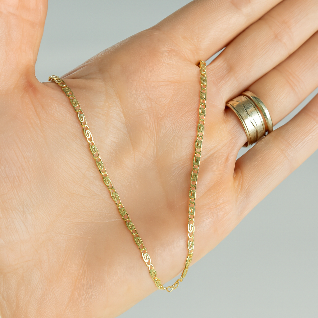 Lanț bărbătesc din argint 925 placat cu aur, 50 cm