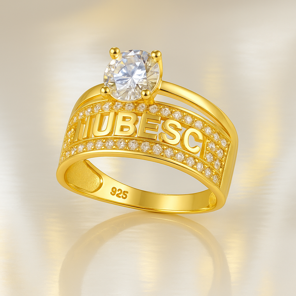 Inel rafinat din argint 925, 3.5g, decorat cu zirconiu și gravură „Te Iubesc”, perfect pentru logodnă sau aniversare.