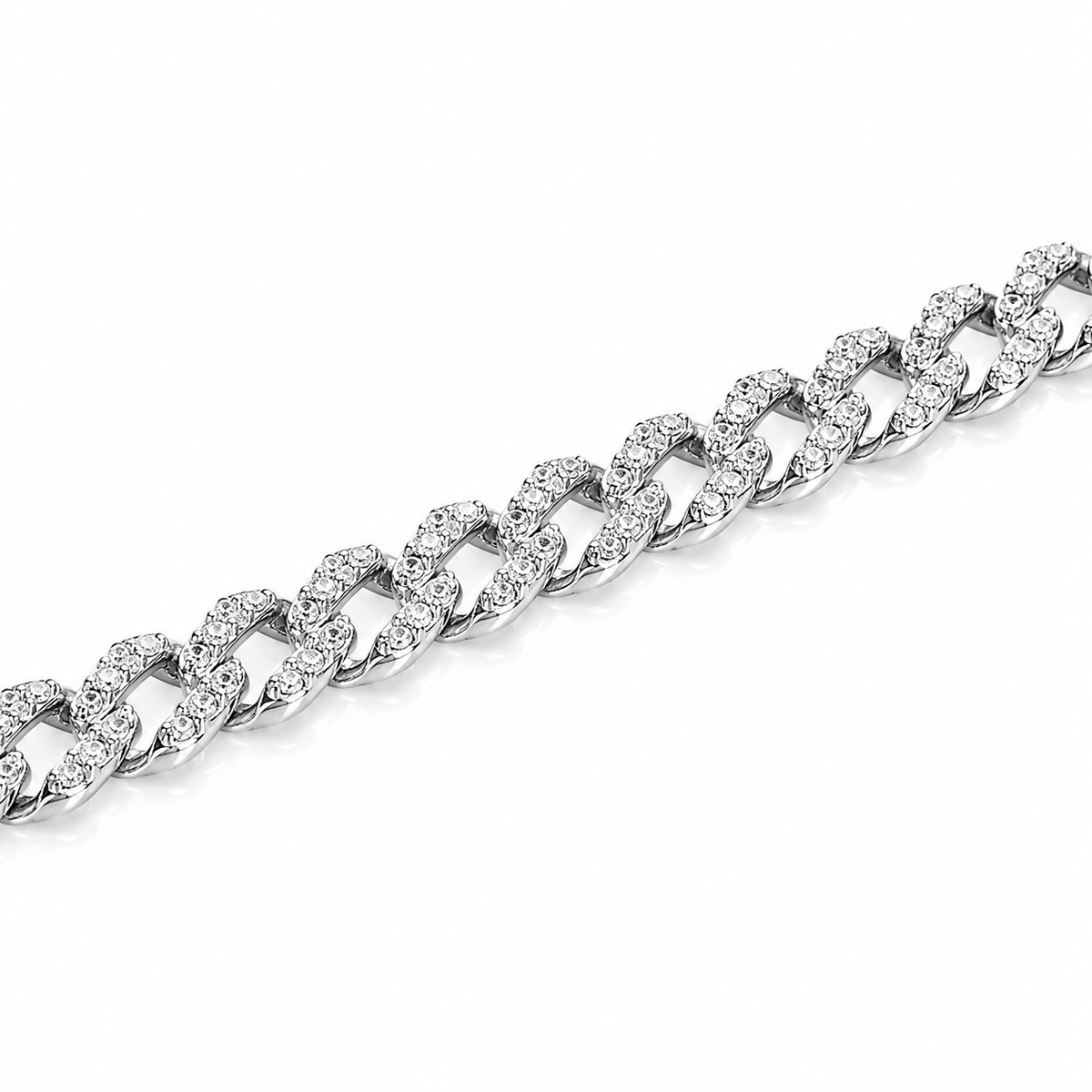 Brățară din Argint 925 „Elena” cu Zirconii Strălucitoare – Model Tip Lanț Cuban 9,30 g BD463