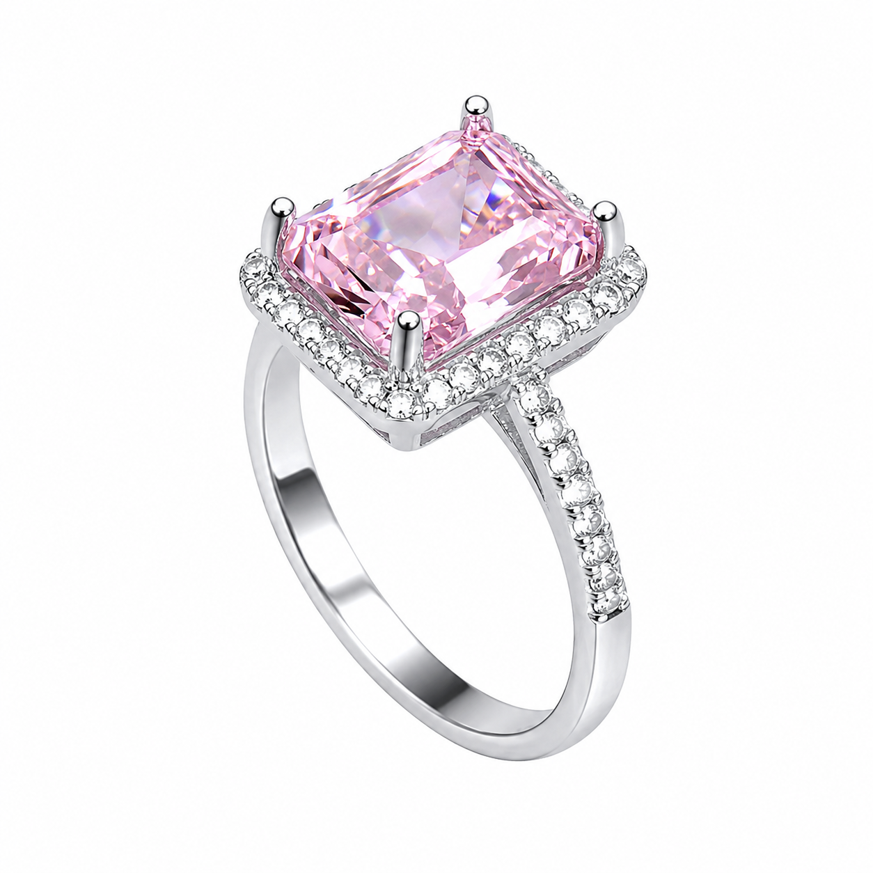 Inel din Argint 925 „Rozalia Imperială” – Piatră Roz 10x8 mm, Eleganță Regală și Strălucire Eternă. id557