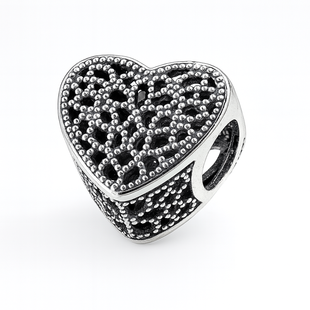 Accesoriu bijuterie inimă din Argint 925 cu design filigranat