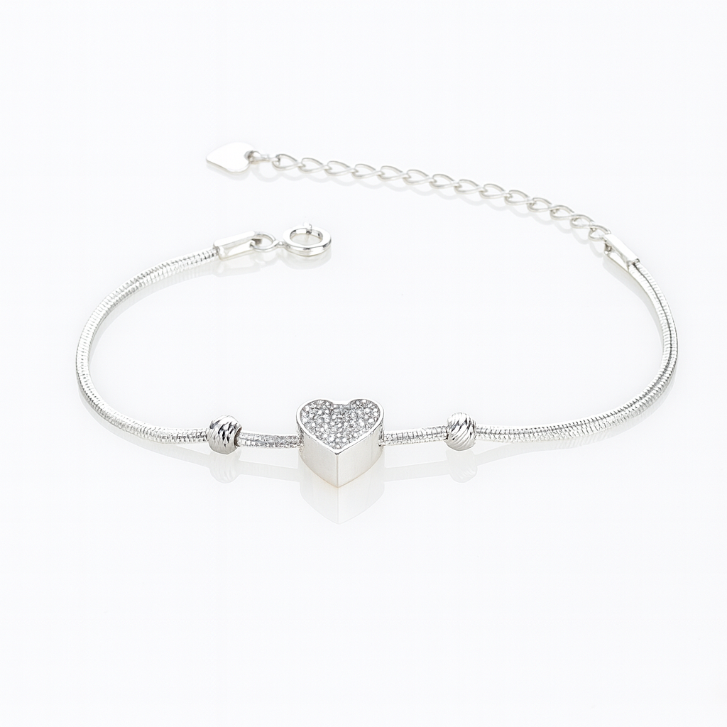 Bijuterie brățară argint 925 cu inimă, livrare cu cutie cadou Infinity Bijoux