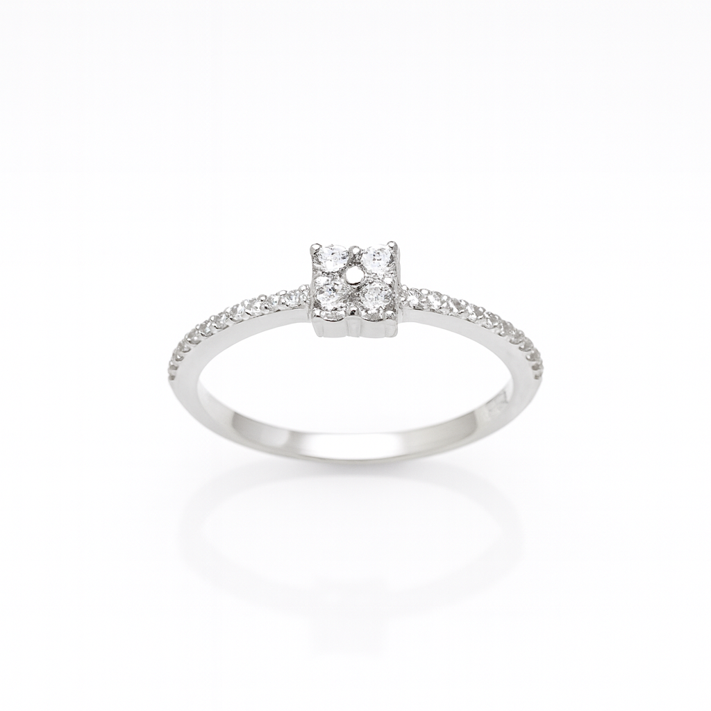 Bijuterie de logodnă din argint 925 cu zirconii strălucitoare, stil modern și delicat