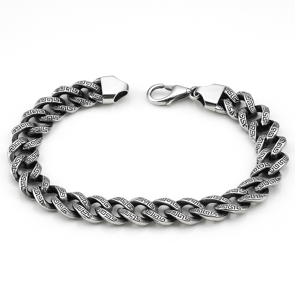 Brățară Cuban din argint 925 reversibilă pentru bărbați – InfinityBijoux