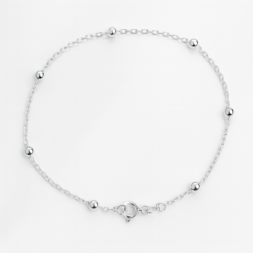 Brățară argint 925 cu design minimalist și biluțe lucioase, perfectă pentru cadou