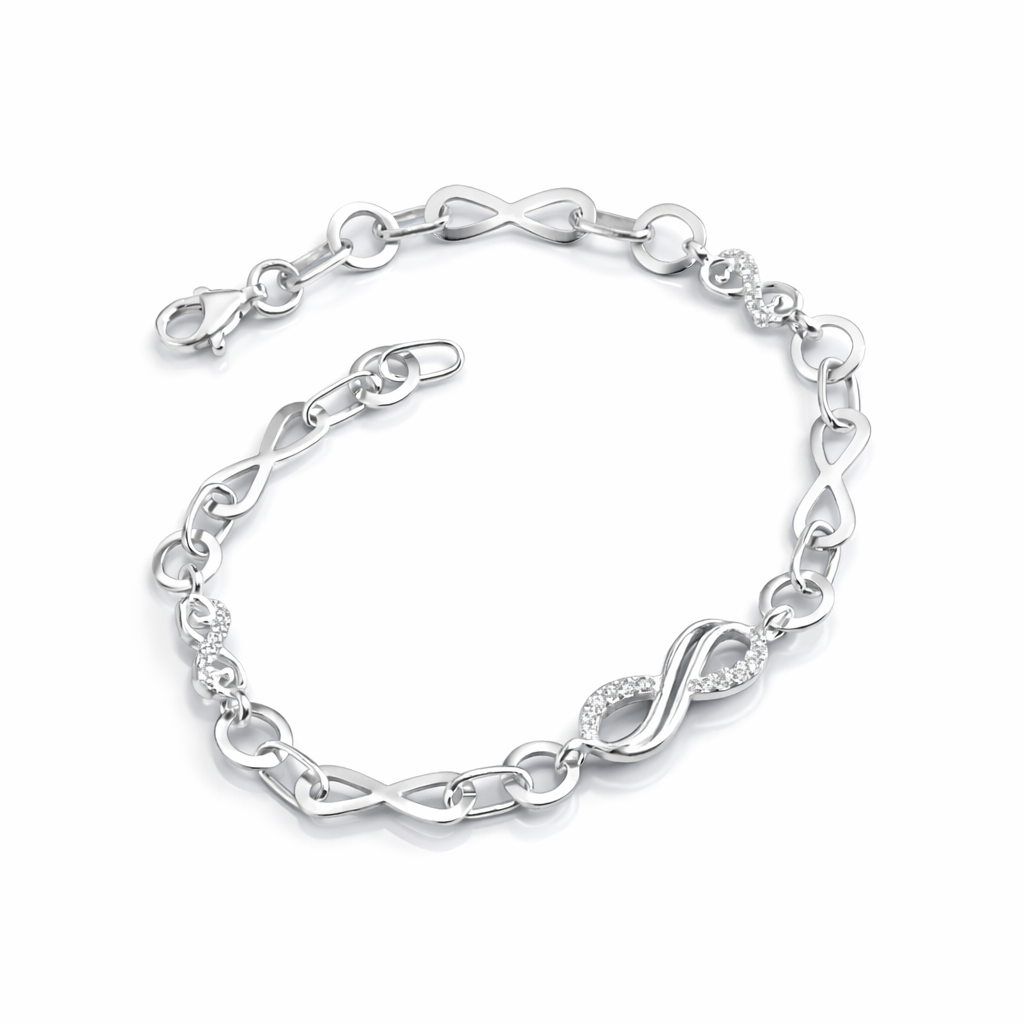 Brățară argint 925 damă cu infinit, bijuterie modernă livrată în cutie cadou