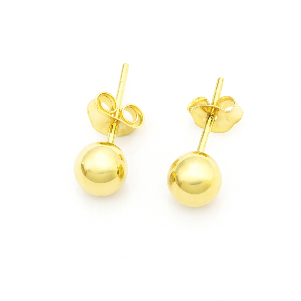 Cercei biluță din argint 925 placat cu aur 14K – bijuterii minimaliste pentru femei