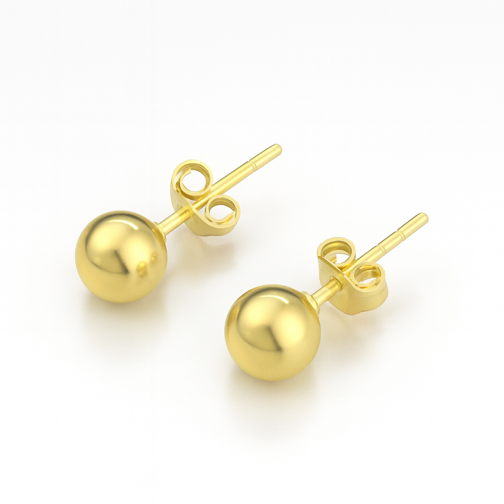 Cercei rotunzi mici placați cu aur 14K, argint 925, accesorii fine pentru cadou