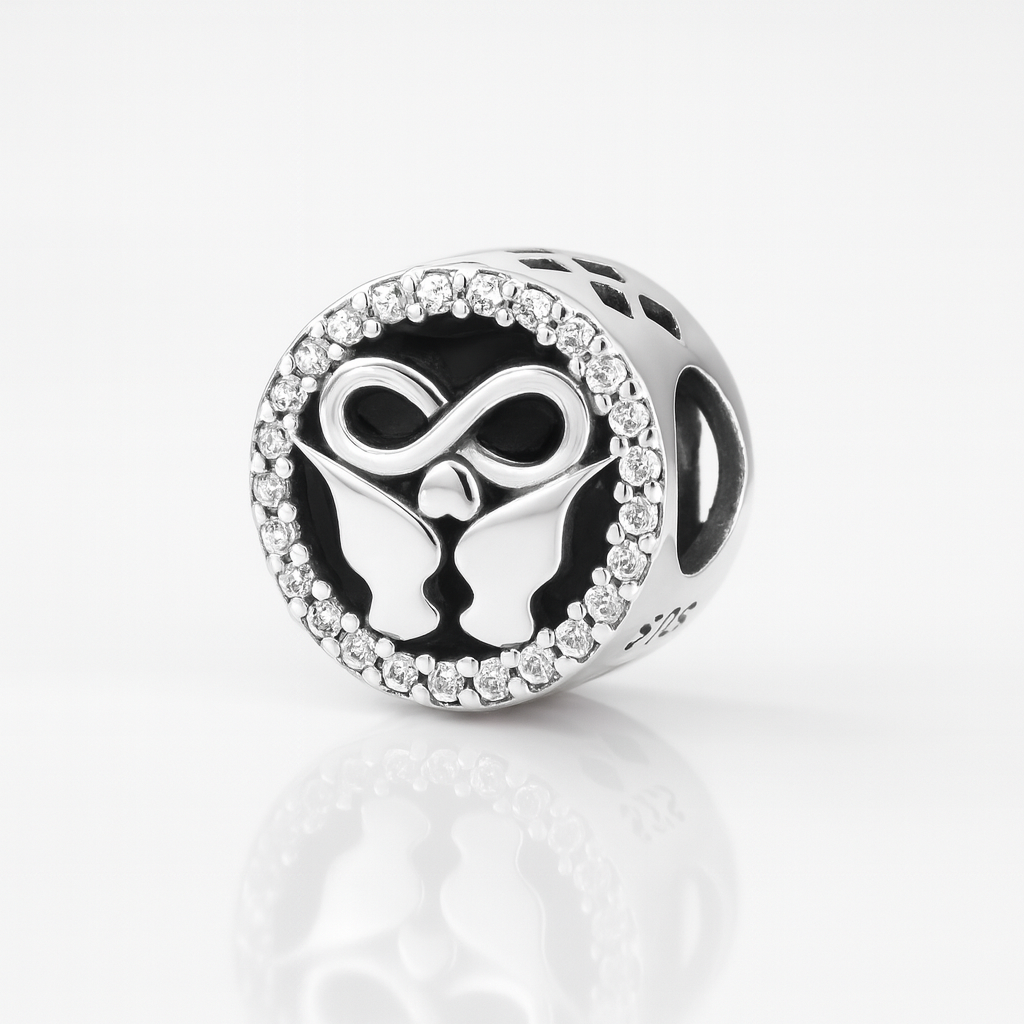 Charm din argint 925 cu simbolul infinitului, compatibil brățări Pandora