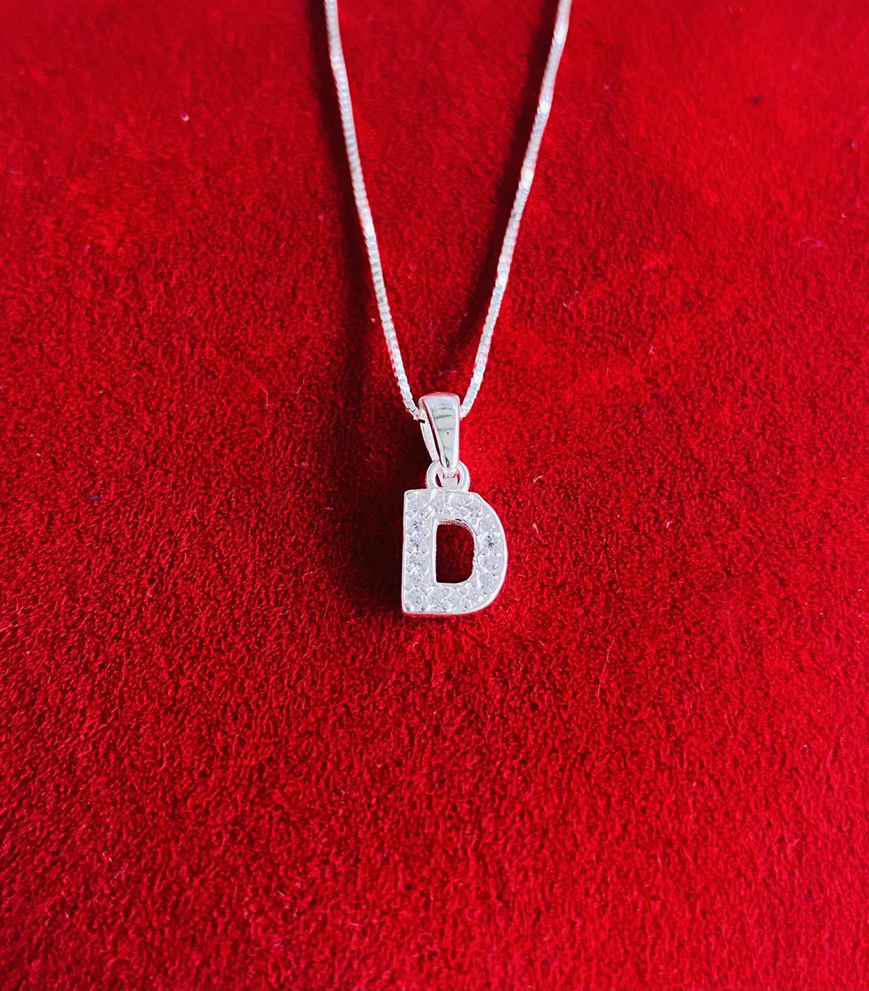 Lănțișor din Argint 925 cu Pandantiv Litera D