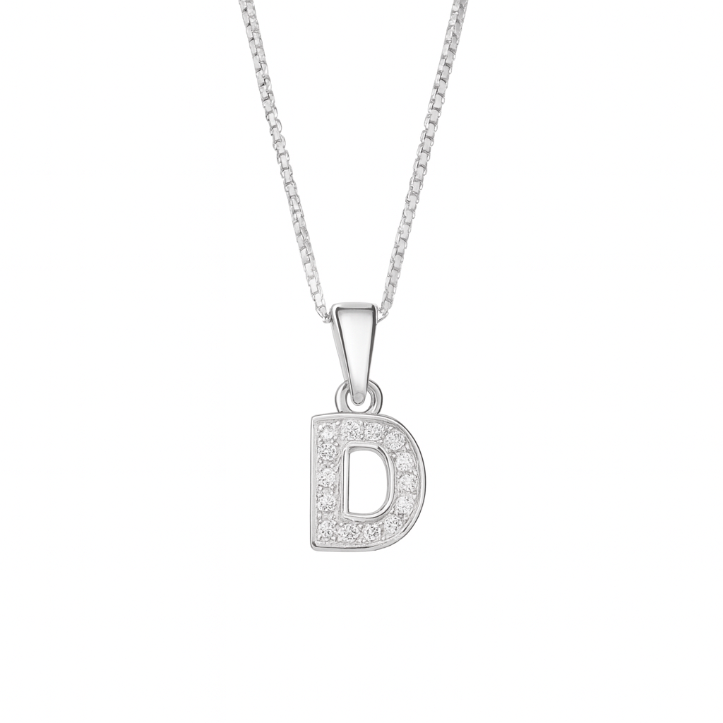Lănțișor din Argint 925 cu Pandantiv Litera D