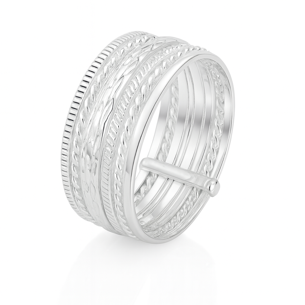 Inel din argint 925 „7 Zile”, format din 7 inele împletite – bijuterie elegantă InfinityBijoux
