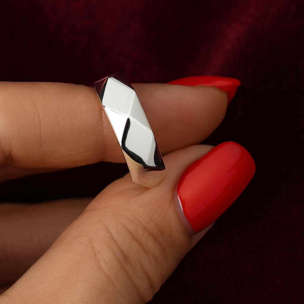 Inel unisex din argint 925 cu design unic lucios, InfinityBijoux România