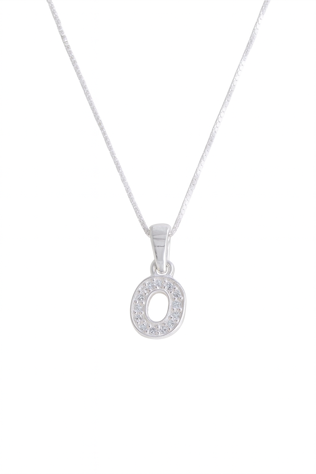 Lănțișor cu pandantiv litera O din argint 925, 45 cm cu cutie cadou și certificat ANPC