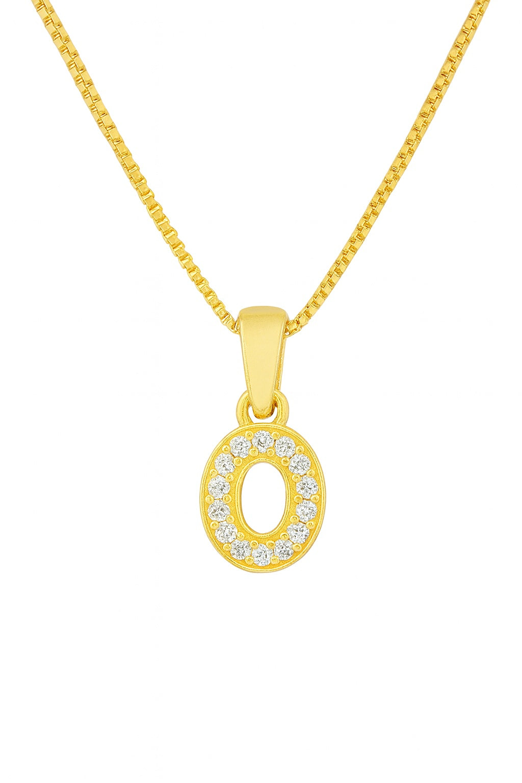 Colier din Argint 925 placat cu Aur 14K, Pandantiv Litera O