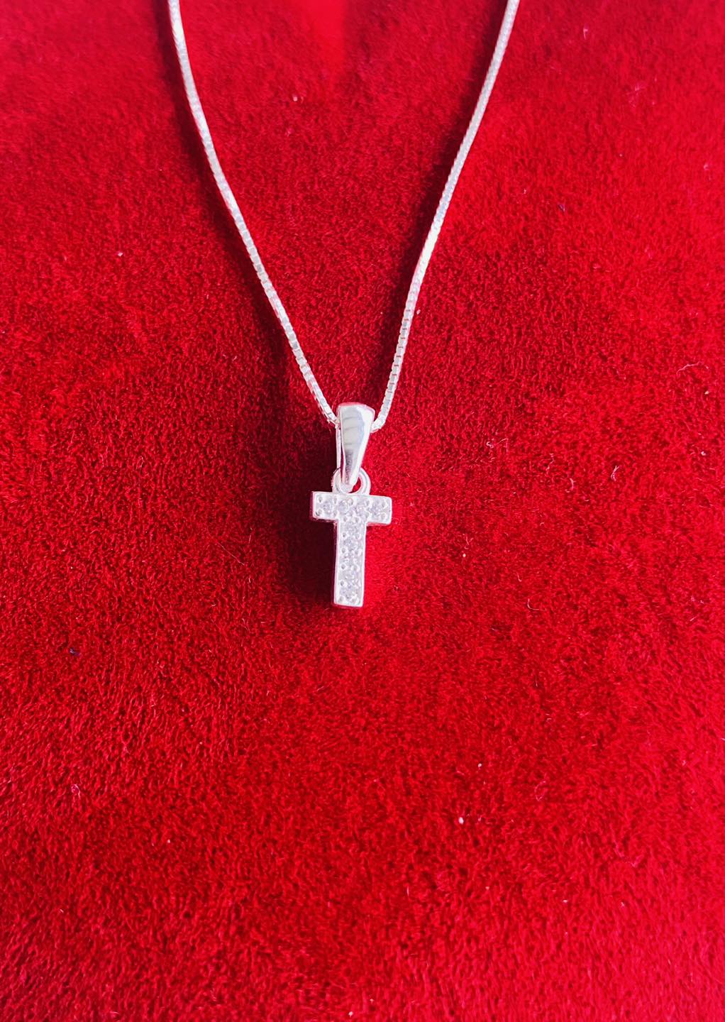 Colier din Argint 925 cu Pandantiv Literă T