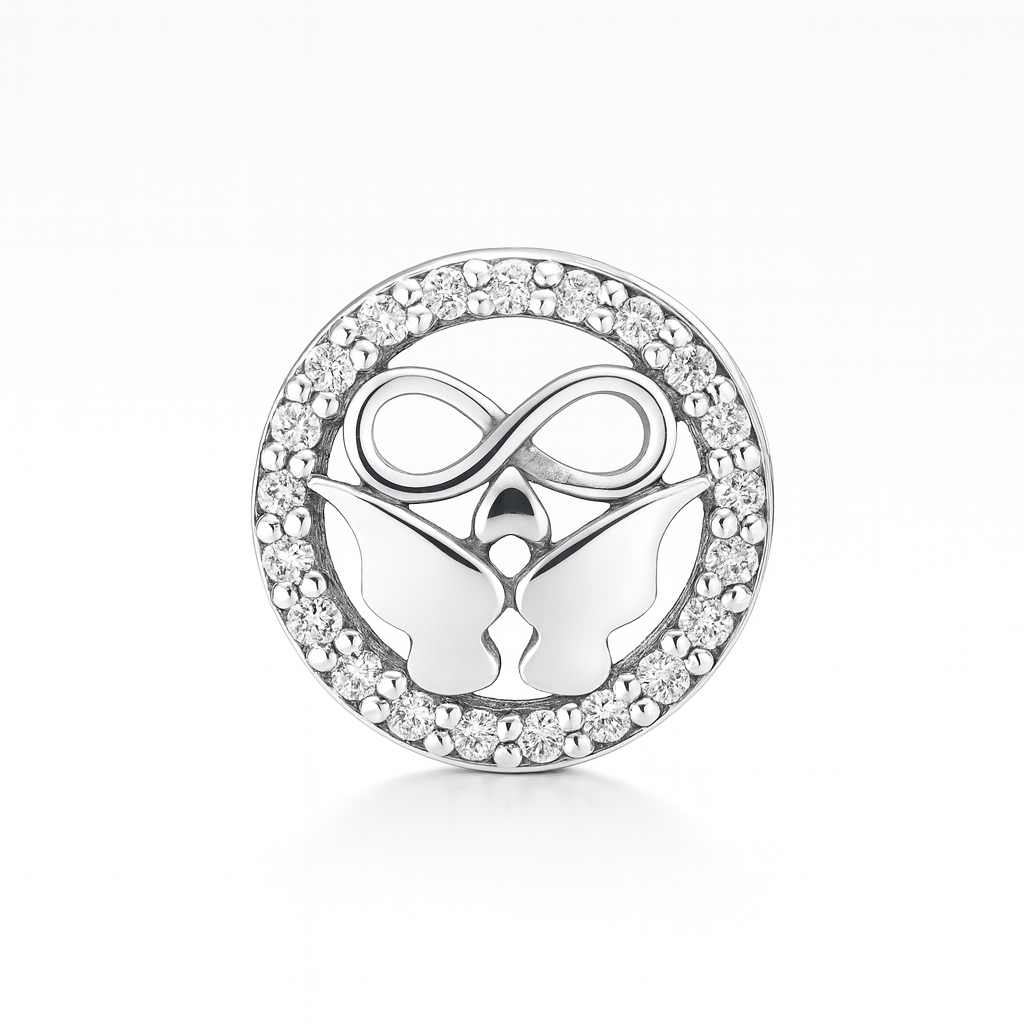 Talisman elegant din argint 925 cu pietre și simbolul iubirii eterne