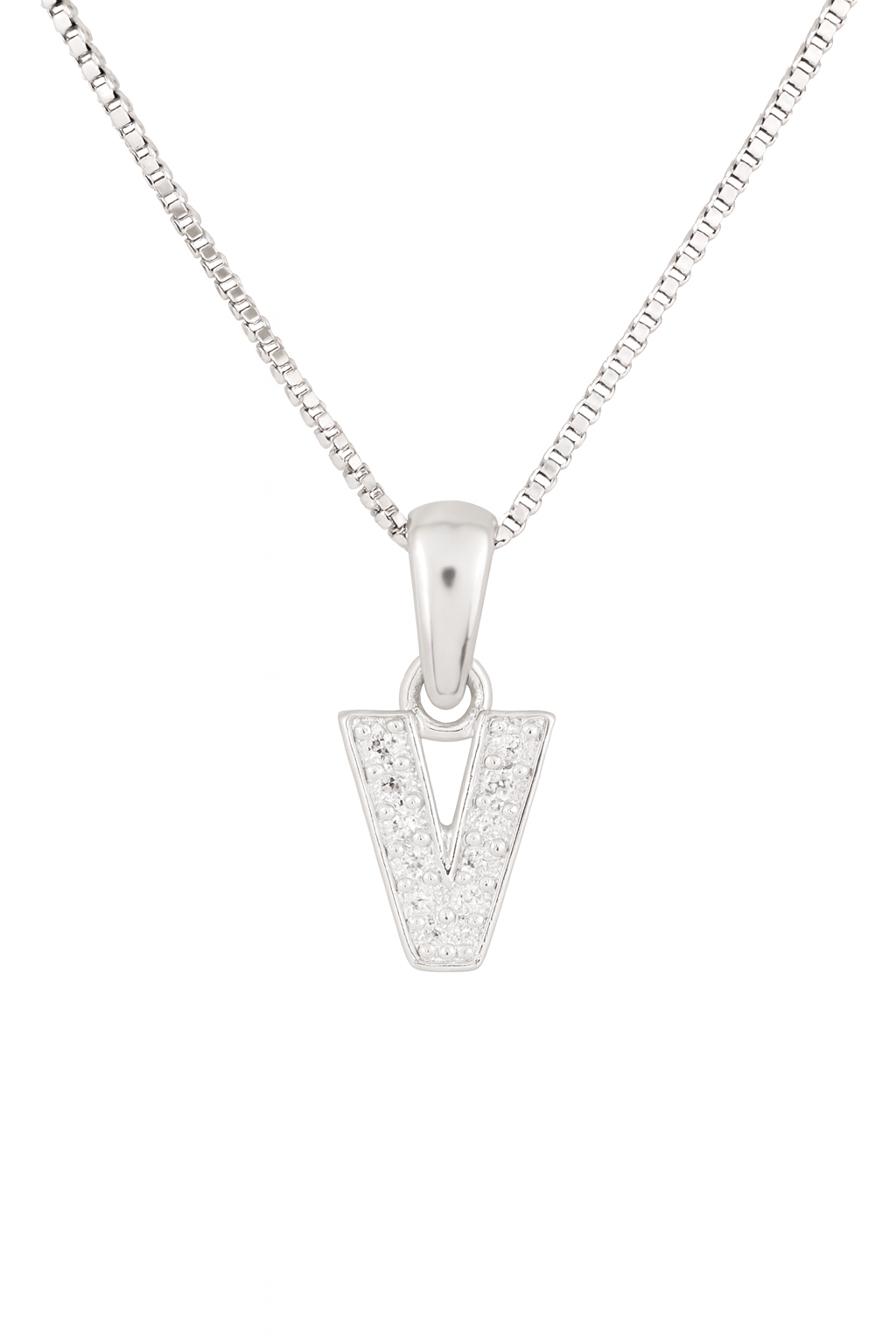 Colier din Argint 925 cu Pandantiv Litera V