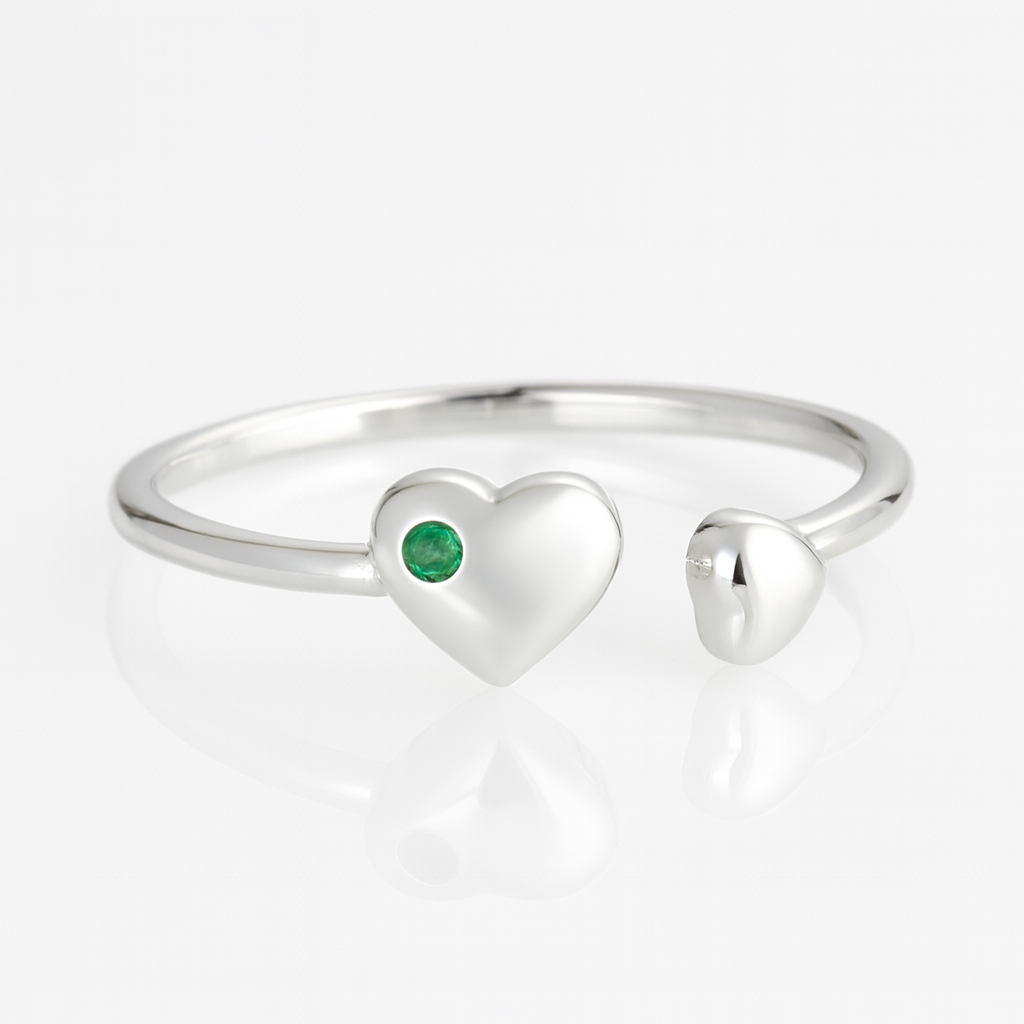 Inel Reglabil din Argint 925 cu Două Inimi – Simbol al Iubirii și Armoniei