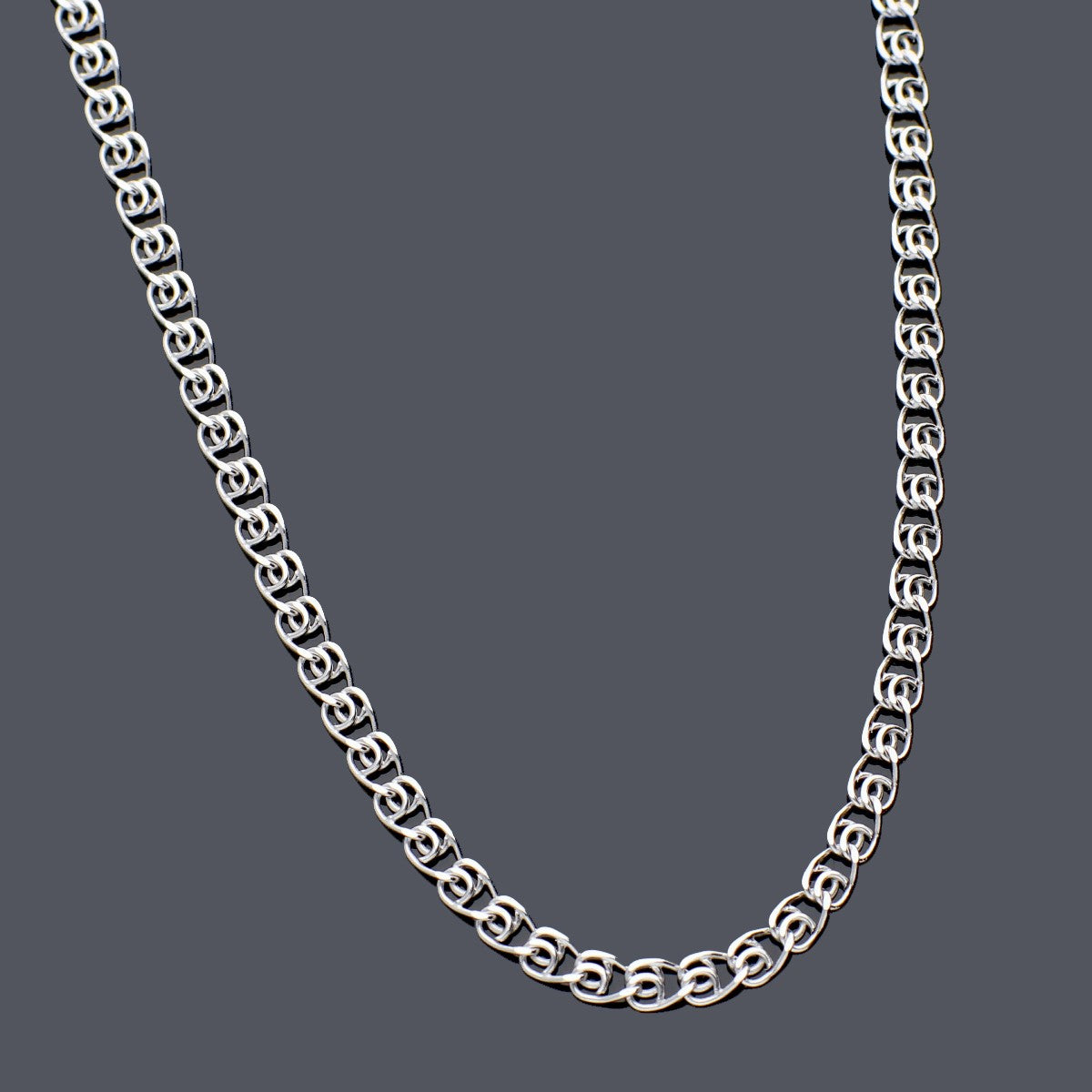 Lănțișor Argint 925 Rodiat 2 mm, Lungime 45 cm, Model Verigă Elegantă – Închidere Carabină, Fin și Modern. LD85