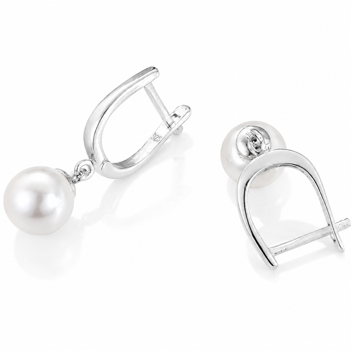 Cercei din Argint 925 „Perla Grației” – Design Elegant cu Perlă Albă. CD636