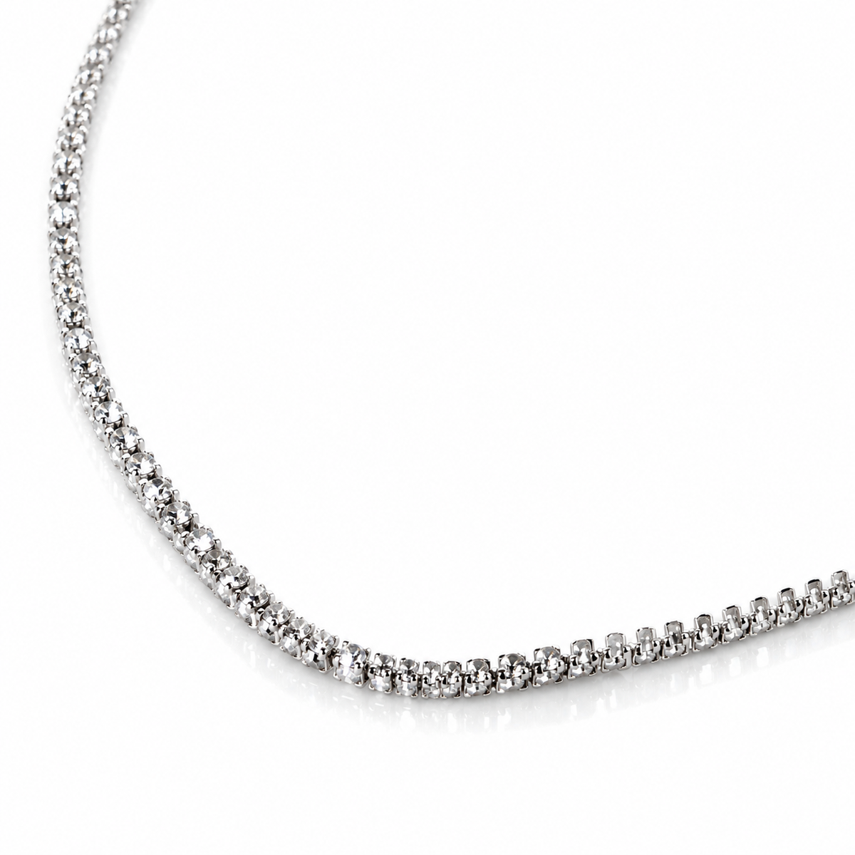 Lanț Damă din Argint 925 „Silver Starlight” – Model Fin cu Zale Sclipitoare, Efect Diamantat, 50 cm, 3,37 gr. LD94-50