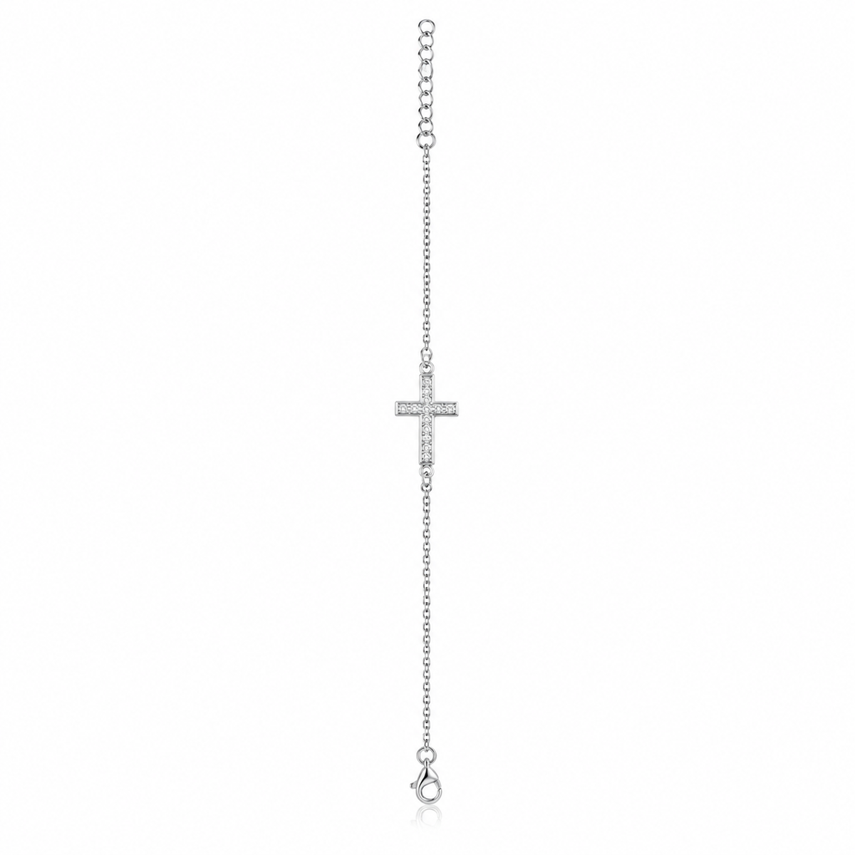 Brățară din Argint 925 „Crucea Speranței” cu Zirconii – 16 + 3 cm BD465